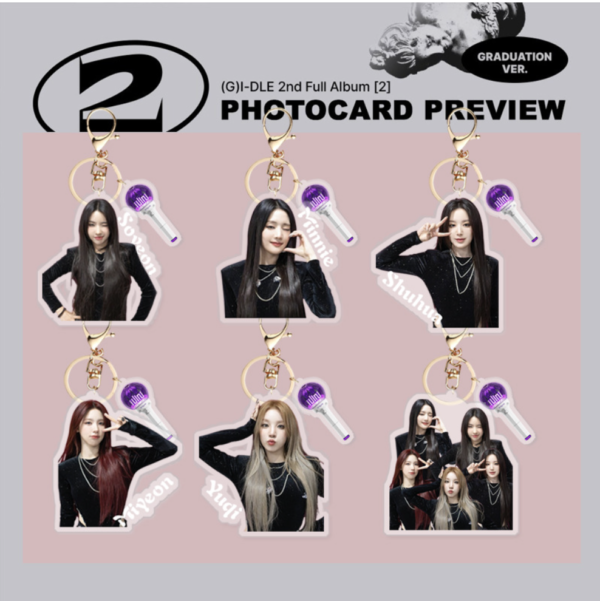 6pcs/set (G)I-DLE  New Album 2ND YUQI MINNIE keychain free shipping