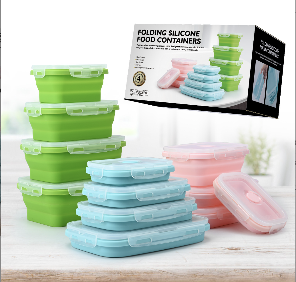 1set folding silicone food container free shipping