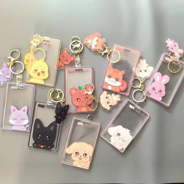8pcs/set ateez cartoon card cover keychain free shipping