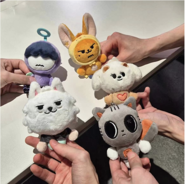 5pcs/set txt cartoon plush toy keychain 12cm free shipping