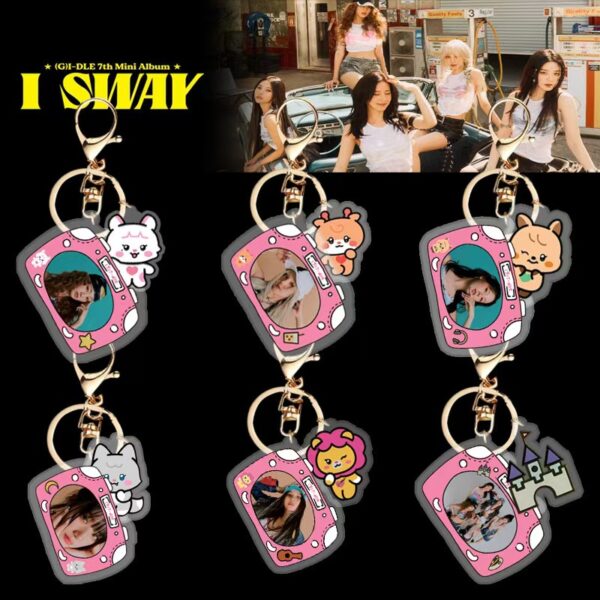 6pcs/set (g)i-dle i sway keychain free shipping