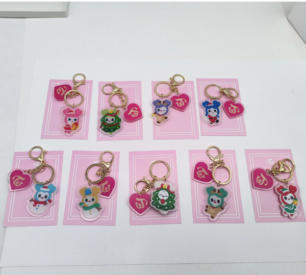 9pcs/set twice cartoon keychain free shipping