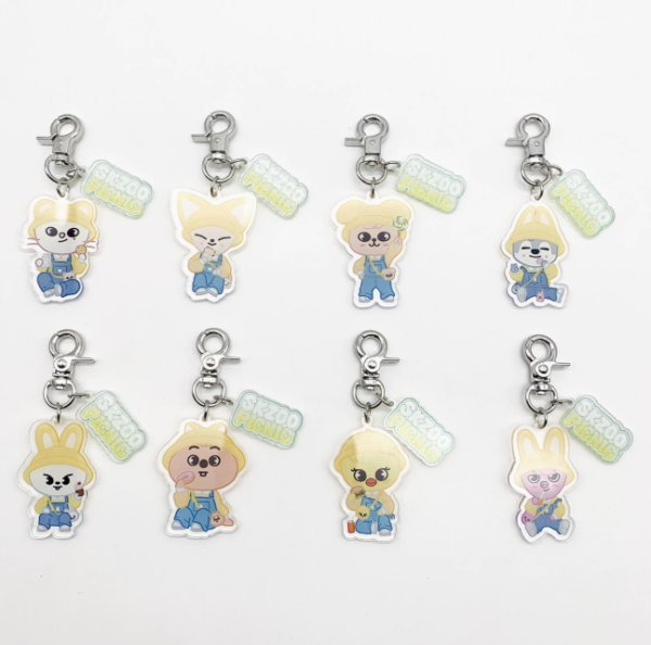 8pcs/set straykids skzoo pop up cartoon keychain free shipping