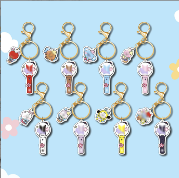 8pcs/set bts bt21 cartoon keychain free shipping