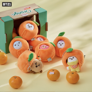 7pcs/set bts bt21 orange cartoon plush toy
