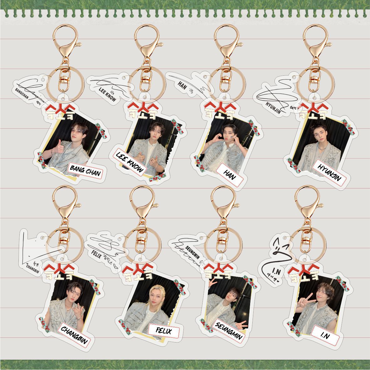 8pcs/set straykids keychain free shipping