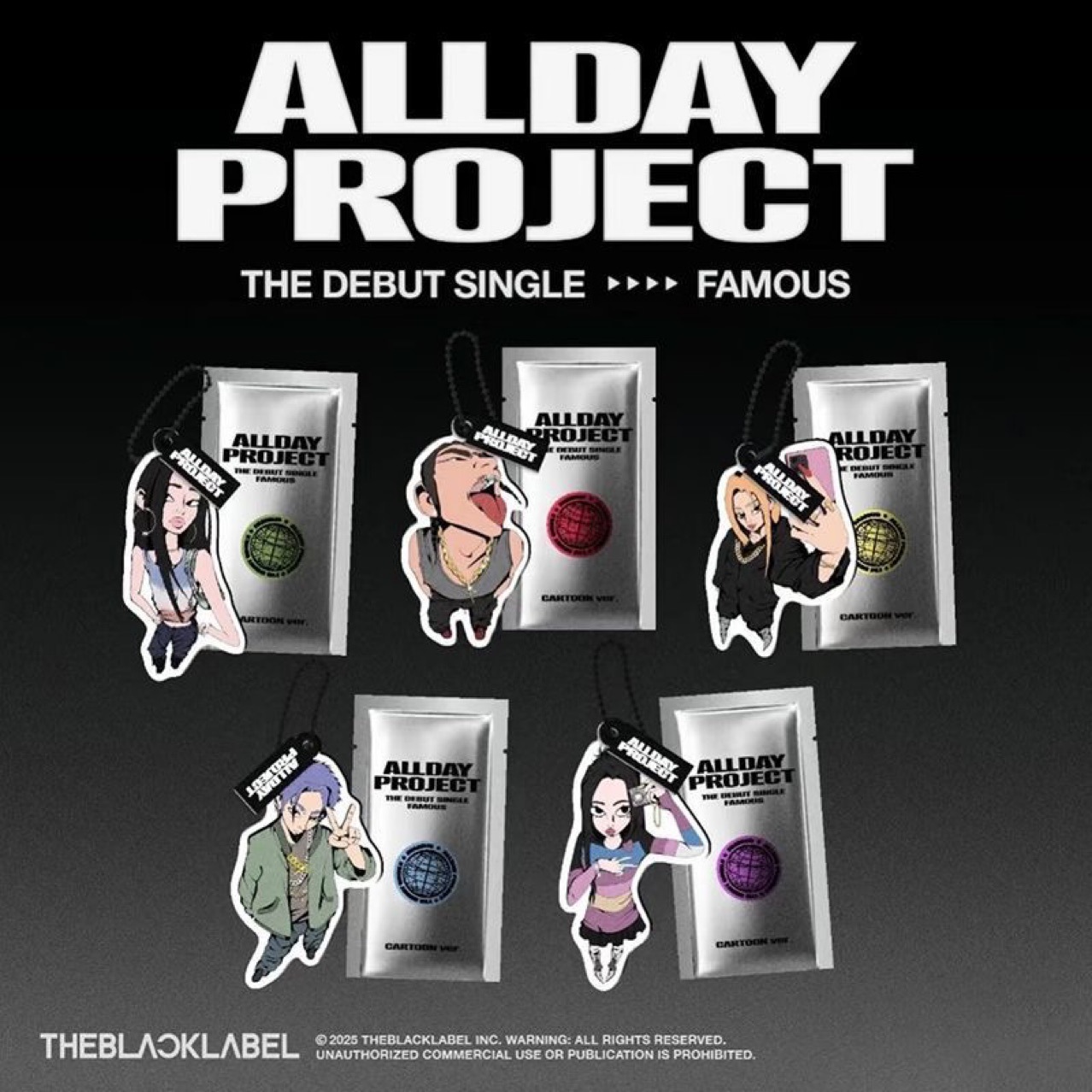 5pcs/set allday project keychain free shipping