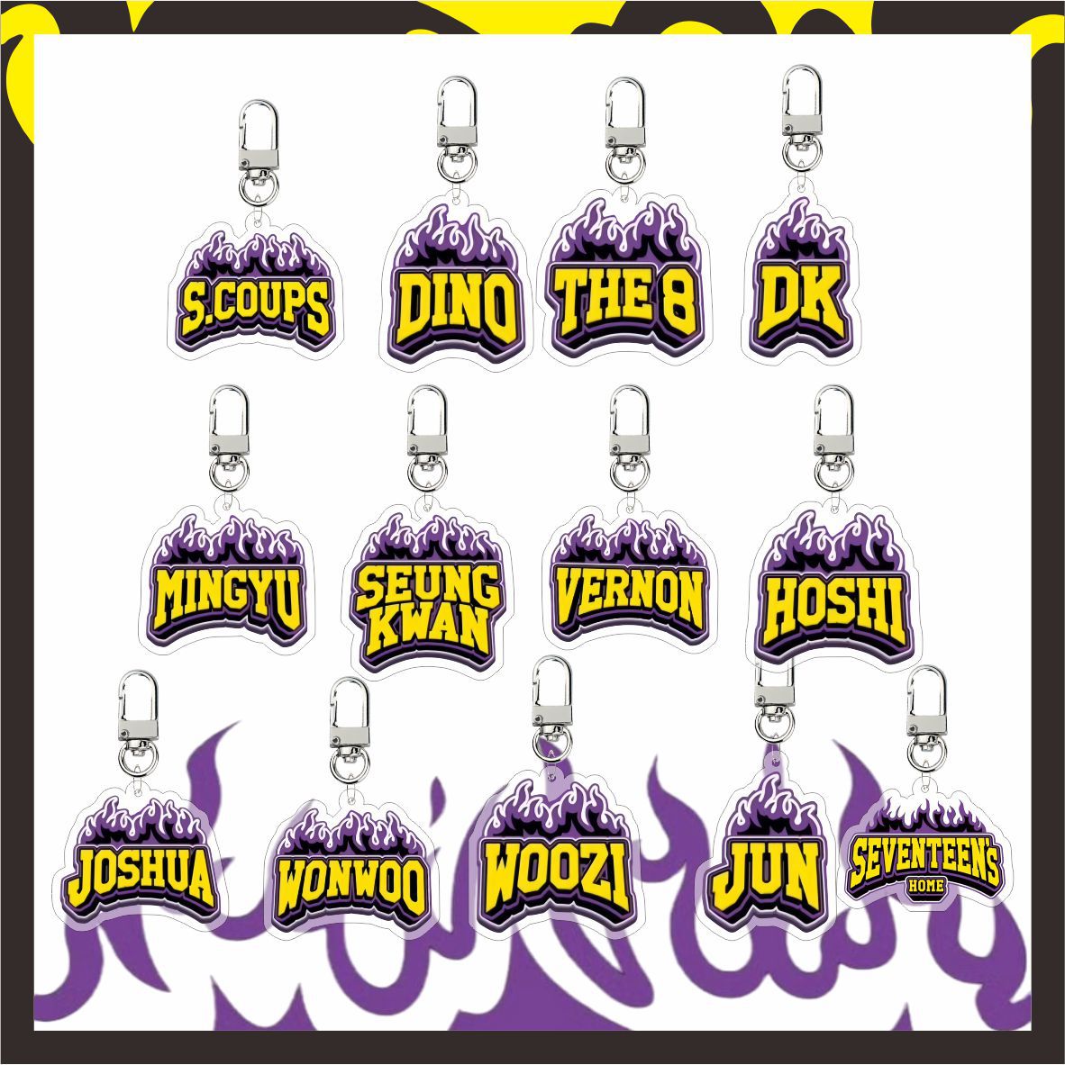 13pcs/set seventeen name keychain free shipping