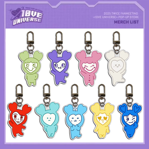 9pcs/set twice keychain free shipping