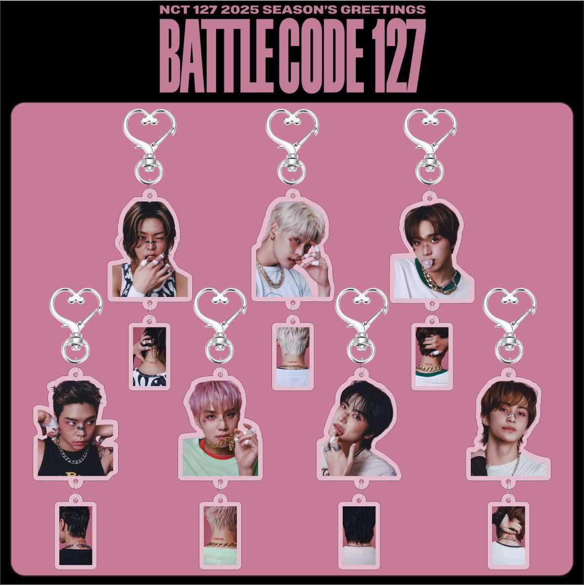 7pcs/set nct127 keychain free shipping
