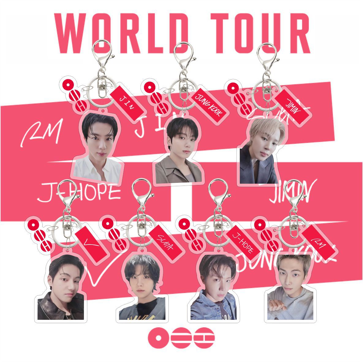 7pcs/set bts keychain free shipping