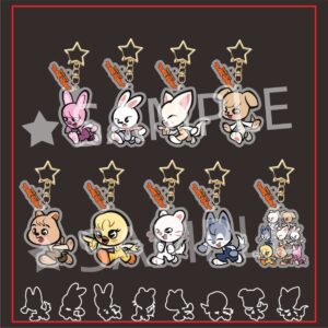 9pcs/set straykids skzoo keychain free shipping