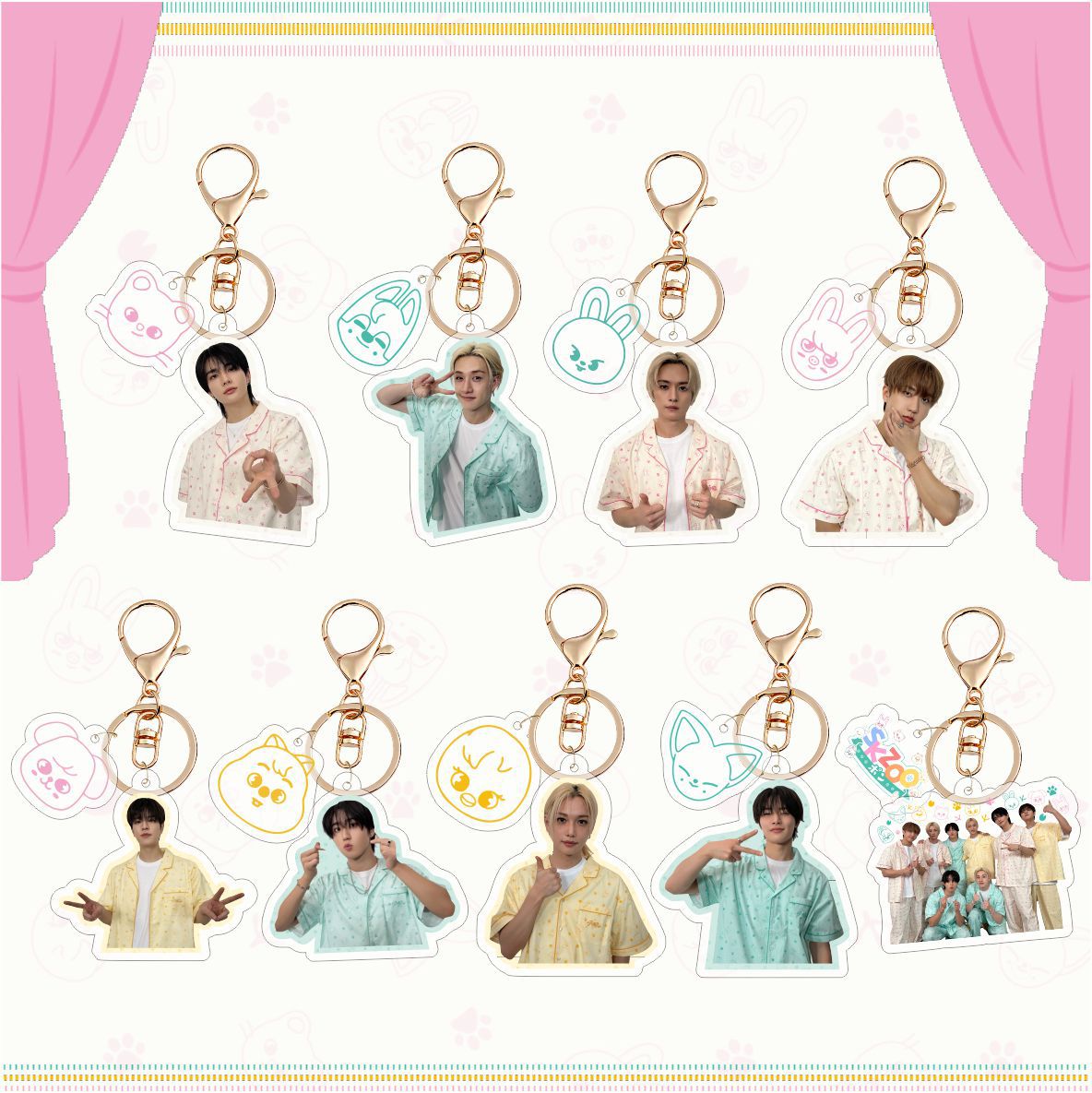 9pcs/set straykids keychain free shipping